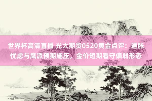 世界杯高清直播 光大期货0520黄金点评：通胀忧虑与鹰派预期施压，金价短期看守偏弱形态