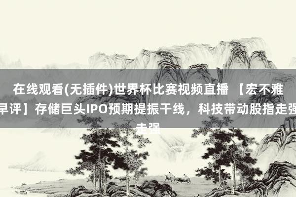 在线观看(无插件)世界杯比赛视频直播 【宏不雅早评】存储巨头IPO预期提振干线,科技带动股指走强