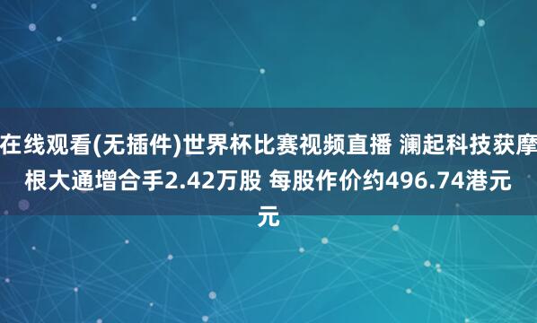在线观看(无插件)世界杯比赛视频直播 澜起科技获摩根大通增合手2.42万股 每股作价约496.74港元