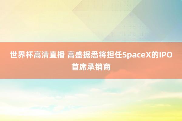 世界杯高清直播 高盛据悉将担任SpaceX的IPO首席承销商