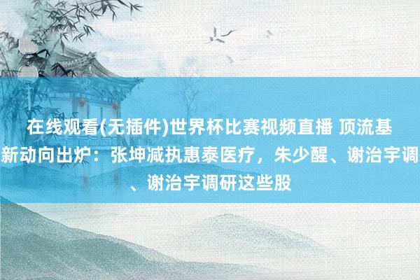 在线观看(无插件)世界杯比赛视频直播 顶流基金司理最新动向出炉:张坤减执惠泰医疗,朱少醒、谢治宇调研这些股