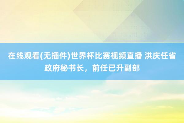 在线观看(无插件)世界杯比赛视频直播 洪庆任省政府秘书长，前任已升副部