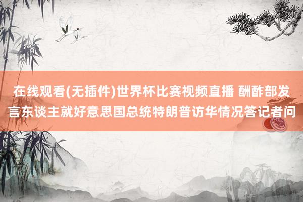 在线观看(无插件)世界杯比赛视频直播 酬酢部发言东谈主就好意思国总统特朗普访华情况答记者问