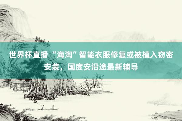 世界杯直播 “海淘”智能衣服修复或被植入窃密安装，国度安沿途最新辅导