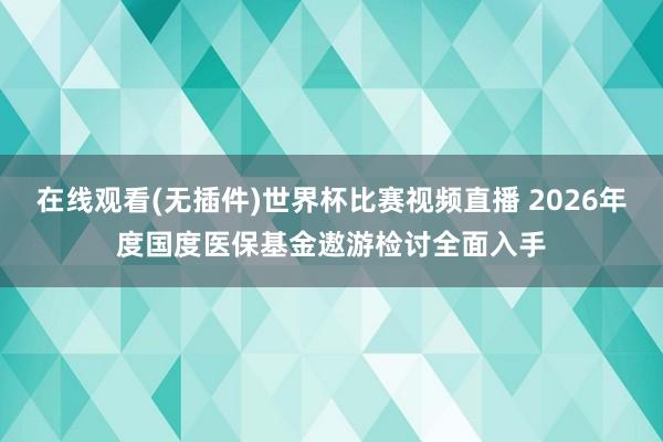 在线观看(无插件)世界杯比赛视频直播 2026年度国度医保基金遨游检讨全面入手