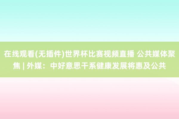 在线观看(无插件)世界杯比赛视频直播 公共媒体聚焦 | 外媒：中好意思干系健康发展将惠及公共