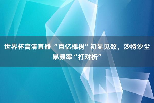世界杯高清直播 “百亿棵树”初显见效，沙特沙尘暴频率“打对折”