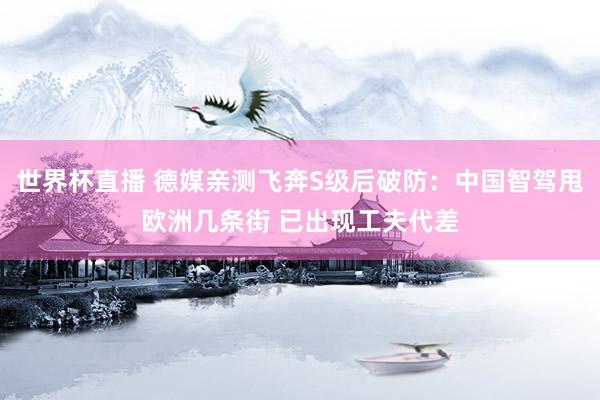 世界杯直播 德媒亲测飞奔S级后破防：中国智驾甩欧洲几条街 已出现工夫代差