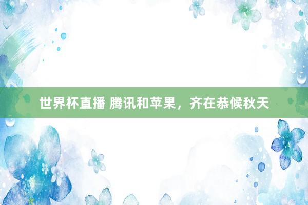 世界杯直播 腾讯和苹果，齐在恭候秋天