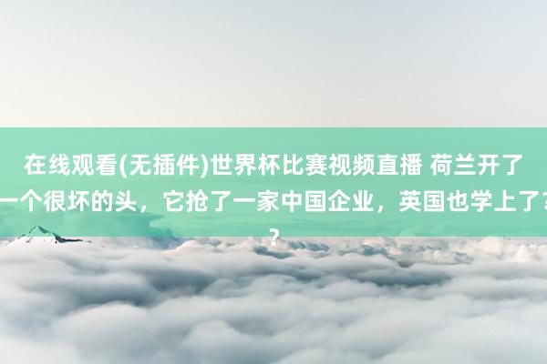 在线观看(无插件)世界杯比赛视频直播 荷兰开了一个很坏的头，它抢了一家中国企业，英国也学上了？