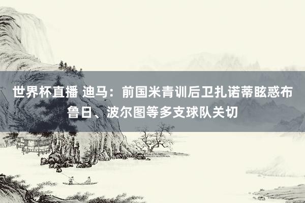 世界杯直播 迪马：前国米青训后卫扎诺蒂眩惑布鲁日、波尔图等多支球队关切