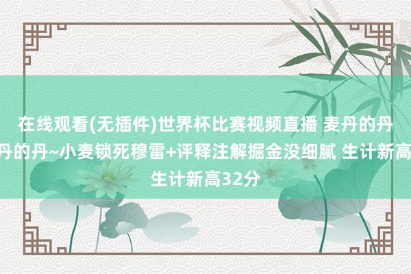 在线观看(无插件)世界杯比赛视频直播 麦丹的丹是乔丹的丹~小麦锁死穆雷+评释注解掘金没细腻 生计新高32分
