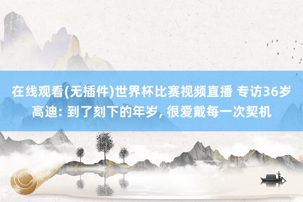 在线观看(无插件)世界杯比赛视频直播 专访36岁高迪: 到了刻下的年岁， 很爱戴每一次契机