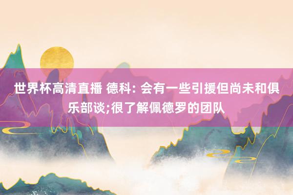 世界杯高清直播 德科: 会有一些引援但尚未和俱乐部谈;很了解佩德罗的团队