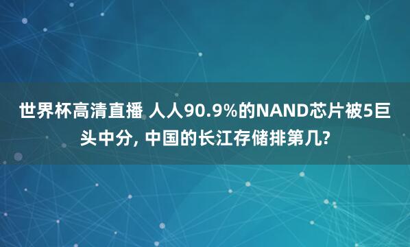 世界杯高清直播 人人90.9%的NAND芯片被5巨头中分, 中国的长江存储排第几?