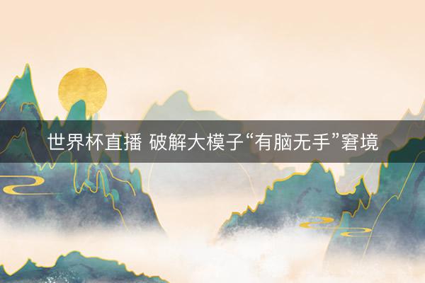 世界杯直播 破解大模子“有脑无手”窘境