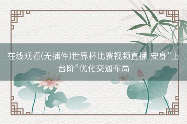 在线观看(无插件)世界杯比赛视频直播 安身“上台阶”优化交通布局