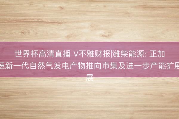 世界杯高清直播 V不雅财报|潍柴能源: 正加速新一代自然气发电产物推向市集及进一步产能扩展