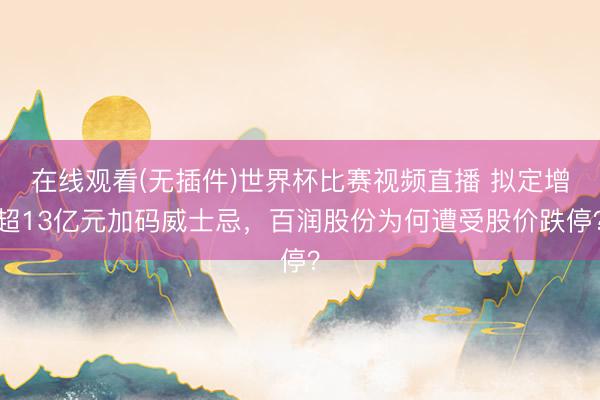 在线观看(无插件)世界杯比赛视频直播 拟定增超13亿元加码威士忌，百润股份为何遭受股价跌停？